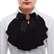 Carica l&#39;immagine nel visualizzatore di Gallery, BLESSUME Donne vittoriano Chiffon jabot Collo Collare 1 pezzo Nero - Ilgrandebazar