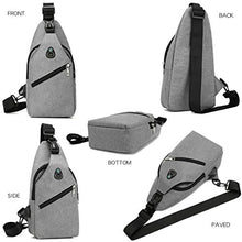 Carica l&#39;immagine nel visualizzatore di Gallery, Petto Borsa Crossbody Zaino Spalla Monospalla Impermeabile Marsupio Zainetto Piccolo Sling Bag Borsello a Tracolla con porta di ricarica USB per Uomo Donna Viaggio Trekking Camminare