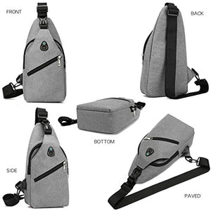 Petto Borsa Crossbody Zaino Spalla Monospalla Impermeabile Marsupio Zainetto Piccolo Sling Bag Borsello a Tracolla con porta di ricarica USB per Uomo Donna Viaggio Trekking Camminare