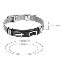 Carica l&#39;immagine nel visualizzatore di Gallery, Oidea Braccialetto Catena a Maglie Uomo Acciaio Inossidabile Nero Argento - Ilgrandebazar