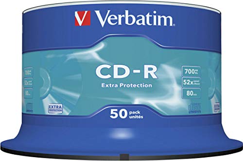 Verbatim CD-R 80MIN Datalife - Confezione 50 Pack Spindle - Extra Protection