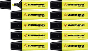 Evidenziatore - STABILO BOSS ORIGINAL - Confezione da 10 - Giallo - Ilgrandebazar