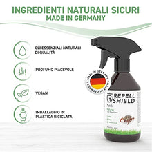 Carica l&#39;immagine nel visualizzatore di Gallery, RepellShield Spray Repellente Zecche Uomo per Pelle, Vestiti e Casa - Antizecche Uomo Spray per Escursioni - Spray Antiparassitario e Antizanzare Giardino - Efficiente Spray Antipulci per Ambienti