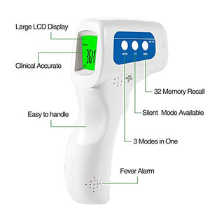 Easy@Home Termometro frontale a infrarossi senza contatto 3 in 1, display...