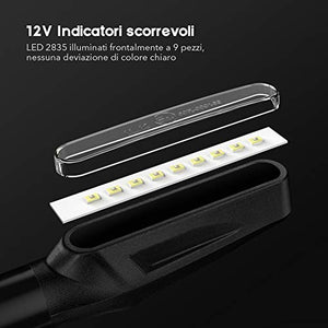 Indicatori Direzione, 4 Pezzi ZREE Indicatore di Direzione Moto Ambra 9 LEDs