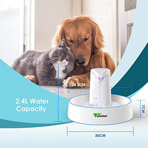 amzdeal Fontana Per Cani e Gatti Automatica, 2.4L Fontanella Silenziosa per...