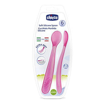 Carica l&#39;immagine nel visualizzatore di Gallery, Chicco 00006828110000 Morbido Cucchiaio Pappa, Silicone, 6+ Mesi, 2 Rosa