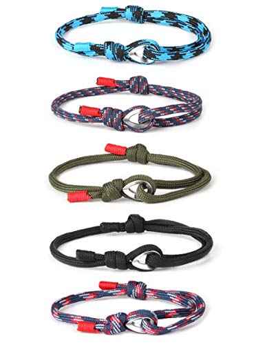 sailimue 5 Pezzi Nautico Corda Bracciali Marine per Uomo Donna Handmade...