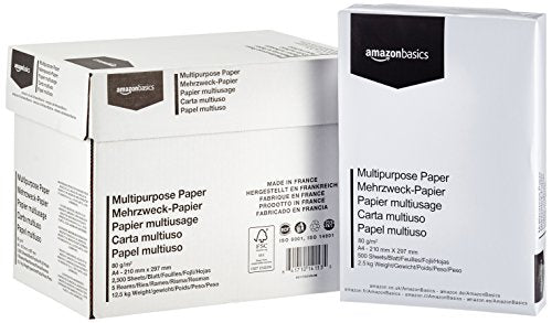 AmazonBasics Carta da stampa multiuso A4 80gsm, 5x500 fogli, bianco 5 Risme - Ilgrandebazar