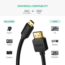 Carica l&#39;immagine nel visualizzatore di Gallery, UGREEN Cavo Micro HDMI a 3D 4K con Ethernet e Canali di Ritorno Audio 3M