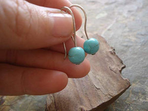 TURCHESE HOWLITE STONES orecchini ganci lunghi - Ilgrandebazar