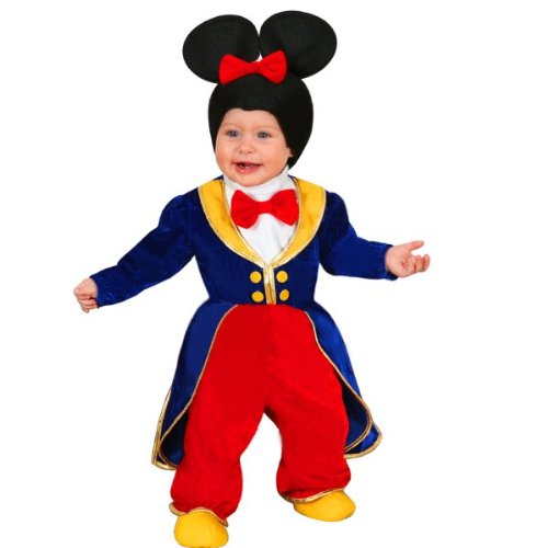 VESTITO COSTUME Maschera di CARNEVALE NEONATO - TOPOLINO - 7/9 mesi - 53 cm