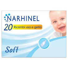 Carica l'immagine nel visualizzatore di Gallery, NARHINEL 20 Ricambi Usa e Getta Soft in Plastica Morbida, con Filtro Assorbente, per Trattenere il Muco ed Aiutare a Liberare il Nasino, Rimuovendo le Fastidiose Secrezioni Nasali, 20 Ricariche