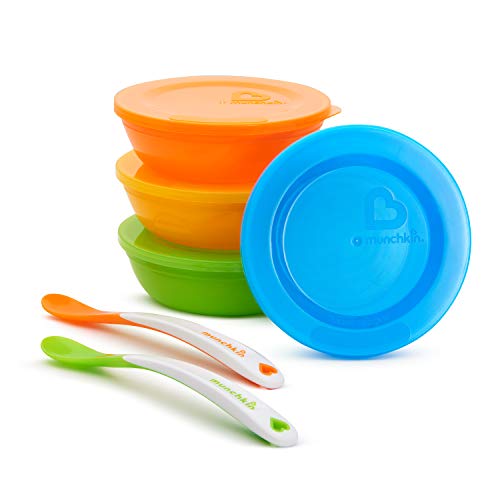 Munchkin 012106 Kit Svezzamento 10 Pezzi: 4 Ciotole con Coperchio e 2... - Ilgrandebazar
