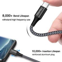 Carica l'immagine nel visualizzatore di Gallery, RAVIAD Cavo USB [4Pezzi, 0.5m 1m 2m 3m] Nylon Intrecciato Tipo Nero