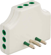 Carica l'immagine nel visualizzatore di Gallery, FANTON 82250 adattatore presa tripla piatta SALVASPAZIO - 1 spina italiana piccola 10A 3 prese italiane piccole