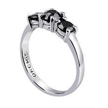 Carica l&#39;immagine nel visualizzatore di Gallery, Orchid Jewelry 1.02 Ctw Rotonda Nero Diamante Gioielli Per Le Donne |Anello...