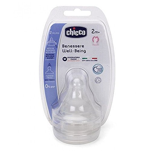 Chicco 00020823200000 Benessere Medium Tettarella, Silicone, Bianco, 2+... - Ilgrandebazar
