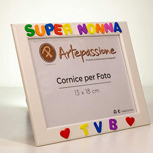 Cornici per foto in legno con la scritta Super Nonna TVB e decorata con... - Ilgrandebazar