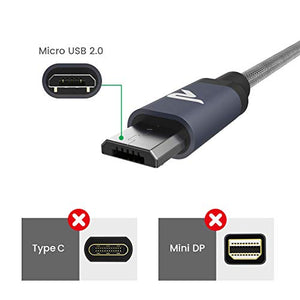 Cavo Micro USB [ 1M - 2Pezzi ] Rampow - 2 Pezzi, Space grigio.