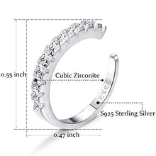Carica l&#39;immagine nel visualizzatore di Gallery, Milacolato 925 Sterling Silver CZ Pave Ear Cuffs Orecchini a Tono Argento - Ilgrandebazar