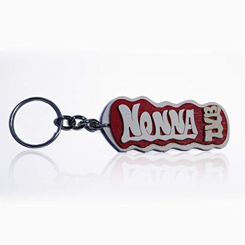 Portachiavi in legno fatto a mano personalizzato con la scritta Nonna TVB,... - Ilgrandebazar