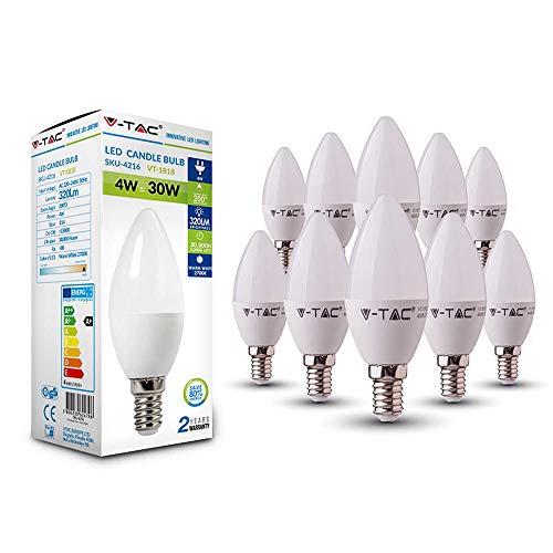 10 - pezzi - 4216 - V - TAC - 3W (Pacco da 10), Luce Bianca Calda (2700k) - Ilgrandebazar