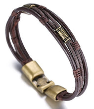 Carica l&#39;immagine nel visualizzatore di Gallery, Halukakah ● retrò ● Bracciale Uomo in Vera Pelle Cuoio Stile Vintage... - Ilgrandebazar