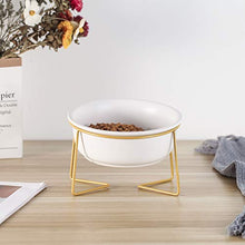 Carica l'immagine nel visualizzatore di Gallery, HCHLQLZ Bianco Ceramica Inclinato Alzato Ciotole per Cani grande, bianco
