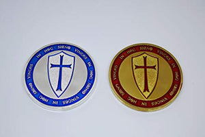 Donatio Cavaliere Crusader Croce Cristo Soldato Placcato Oro e Argento...