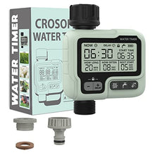 Carica l&#39;immagine nel visualizzatore di Gallery, CROSOFMI Centralina Irrigazione Giardino Timer Irrigazione Automatico Programmatore Irrigazione /IPX5 Impermeabile/Ritardo Pioggia/Modalità di Irrigazione Manuale/Funzione di Blocco Bambini
