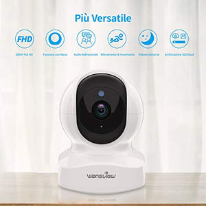 Telecamera di Sorveglianza WiFi, Wansview FHD 1080P Videocamera IP Bianco - Ilgrandebazar