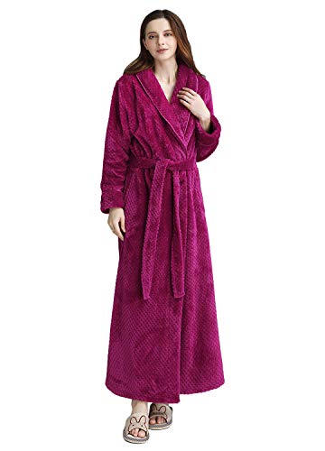 Vestaglia Lunga Donna in Pile con Cintura Accappatoio da Morbido