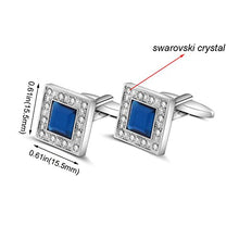 Carica l&#39;immagine nel visualizzatore di Gallery, MERIT O Gemelli Quadrati in Cristallo Swarovski Blu Navy per Gli Uomini... - Ilgrandebazar