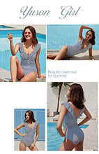 Carica l&#39;immagine nel visualizzatore di Gallery, Yuson Girl Bikini Intero Sexy Donna,V Neck Swimsuit Push L, Blu
