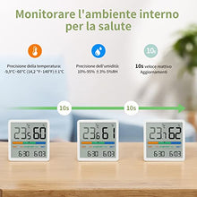 Carica l&#39;immagine nel visualizzatore di Gallery, NOKLEAD Igrometro Termometro per interni - Indicatore digitale con sensore di monitoraggio della temperatura, Portable misuratore di umidità accurato per Ambiente Stanza monitoraggio (Bianco)