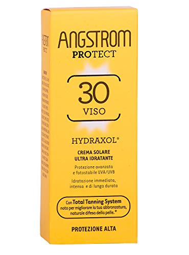 ANGSTROM Protect Crema Solare Viso SPF 30, Stimola la Produzione di Melanina...