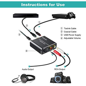 Techole  AMANKA  Adattatore Ottico Jack, 192Khz Controllo Volume Convertitore Audio...