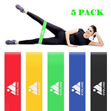 Carica l&#39;immagine nel visualizzatore di Gallery, EVOLAND Elastici da Pilates Elastiche Fitness Set di 5 Banda Elastica 5 Pcs