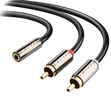 Carica l'immagine nel visualizzatore di Gallery, J&amp;D Cavo adattatore audio stereo, placcato in oro, 3.5mm femmina a 2 RCA... - Ilgrandebazar