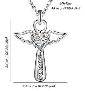 Collana Donna Argento 925 di Karen D Gioielli Ciondolo croce Zircone White - Ilgrandebazar