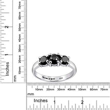 Carica l&#39;immagine nel visualizzatore di Gallery, Orchid Jewelry 1.02 Ctw Rotonda Nero Diamante Gioielli Per Le Donne |Anello...