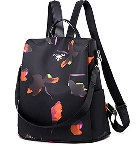 Wishliker Zaino Casual per Donna,Oxford Zainetto Mano Tracolla Farfalla Rossa