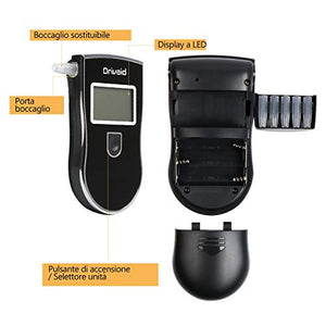 Drivaid Etilometro Portatile Digitale, Alcool Test Professionale con Schermo... - Ilgrandebazar