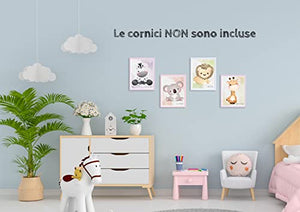 Stampe per Cameretta Bambini 4 Poster di Simpatici Cuccioli
