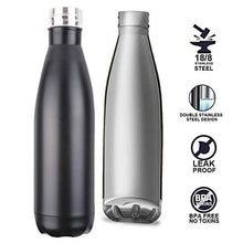 Carica l&#39;immagine nel visualizzatore di Gallery, flintronic Portatile Borraccia in Acciaio Inox, Termica Bottiglia #1 Nero
