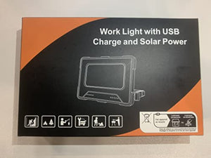 CLV Faro Luce LED Portatile 60W, Faro LED Ricaricabile USB & Solare con 12000mAh Batteria, 4 Modalità di Illuminazione 5 Luminosità, Luci da Lavoro per Cantiere, Garage, Campeggio, Emergenza