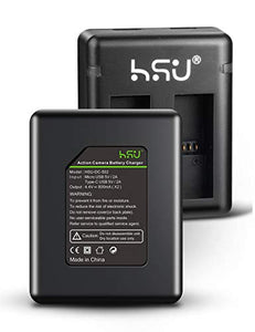 HSU - Batteria e caricatore doppio compatibile per Gopro Hero Per 5 6 7