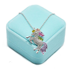 Collana Pendente con Unicorno Fashion Rainbow Crystal Ciondolo Fascino... - Ilgrandebazar