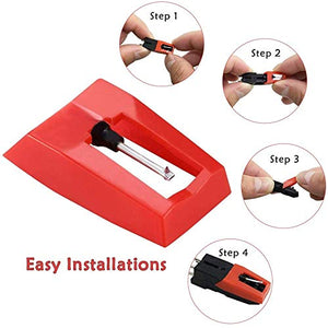 Aghi Punta Diamante,Ago per Giradischi 4 Pack Sostituzione Puntine Stilo...
